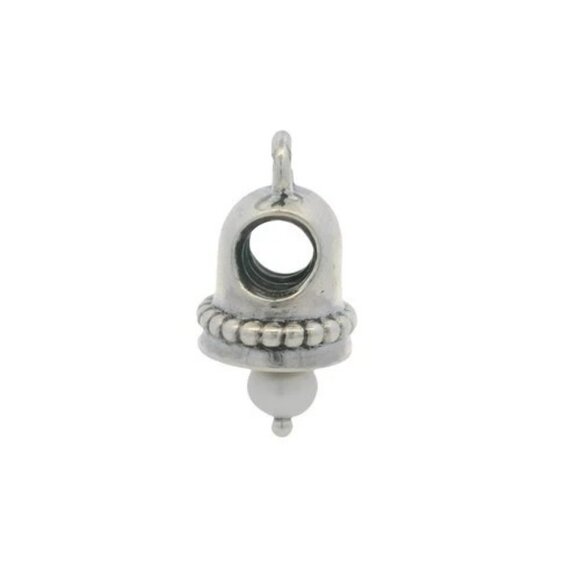 Pandora Solid 925 Sterling Silver Wedding Bell Charm Pearl Dangle Slider Charm - Picture 2 of 5
